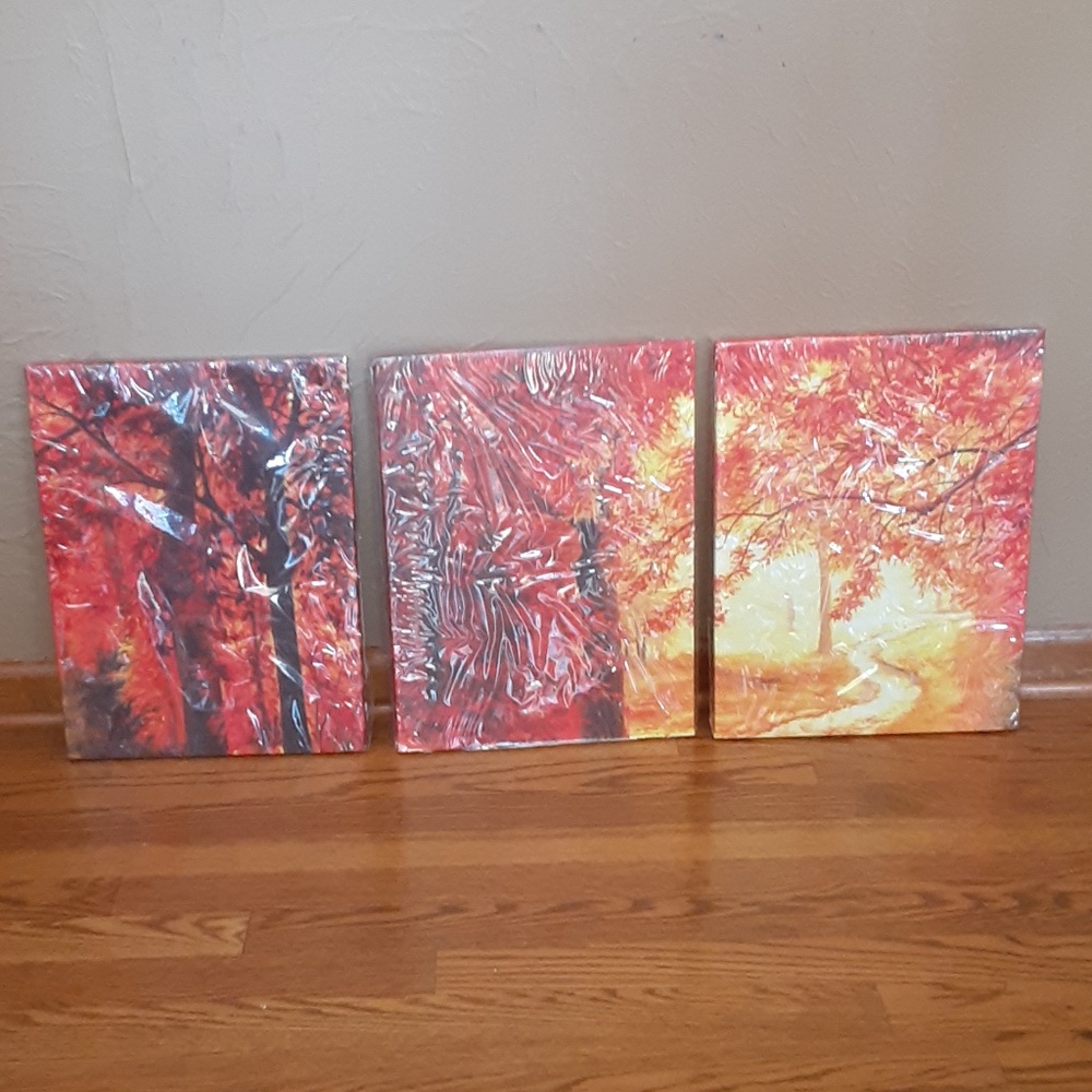 Fall Scene 3 Piece Canvas Wall Art